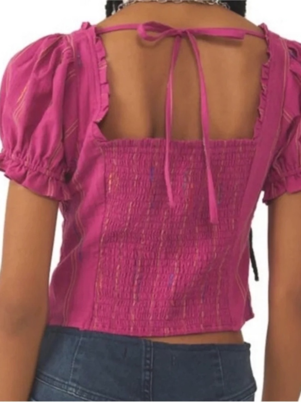 Free People Serotonin Smocked Puff Sleeve Top - Picture 2 of 9